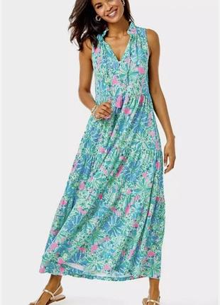 Нова люксова максі-сукня lilly pulitzer malone, оригінал сша, розмір м (nwt)