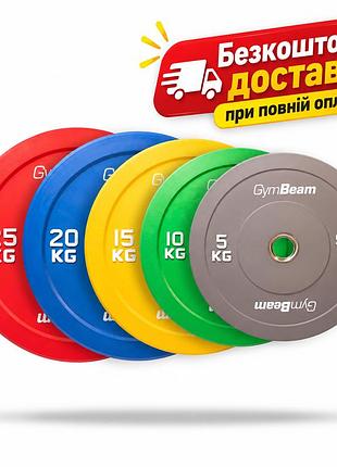 Набор резиновых бамперных дисков 100 кг (5, 10, 15, 20 кг) competition bumper олимпийские 51 мм - gymbeam
