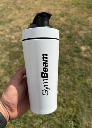 Стальной шейкер белый 750 мл - gymbeam