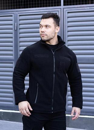 Толстовка флисовая pobedov voin с липучками черный