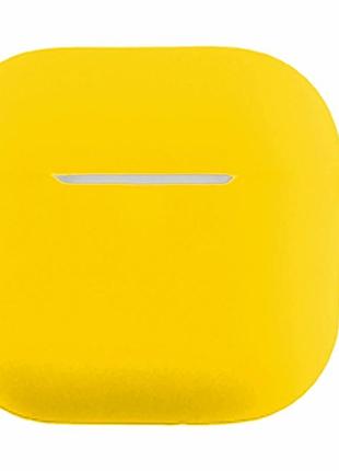 Футляр силиконовый с карабином для airpods 4 цвет канаречно-жёлтый защита от повреждений