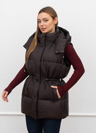 Женская жилетка удлиненная xs-s, m шоколад