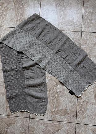 Шарф luxury gucci gg monogram wool scarf brown gray double sided made in italy unisex