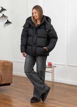 Куртка жіноча зимова модна xs-s, m-l чорний m/l