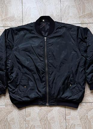 Куртка бомбер vintage le casual sportif pilot flying jacket ma-1 bomber black nylon men’s xl
