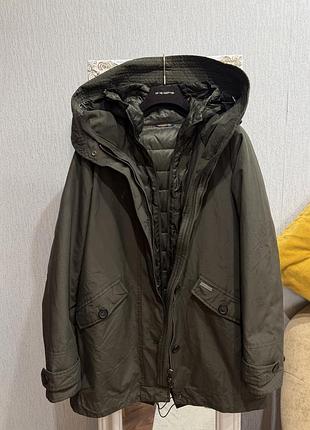 Шикарна жіноча демі парка 2 в 1 ( пуховик + куртка ) woolrich оригінал