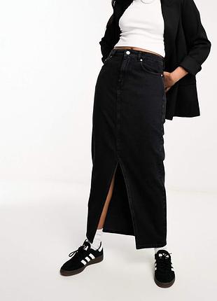 Asos, спідниця, чорна, міді, юбка, джинсова,