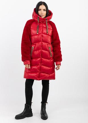 Зимние женские куртки 42-52 красный 46