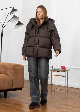 Куртка зимняя женская модная xs-s, m-l шоколад