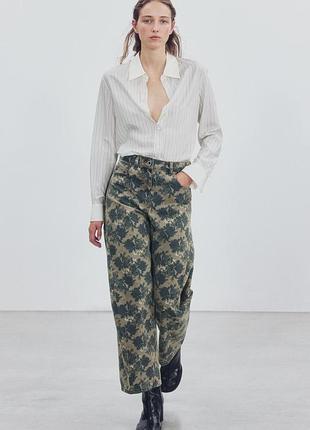 Джинси жіночі ankle balloon квітковий принт zara new