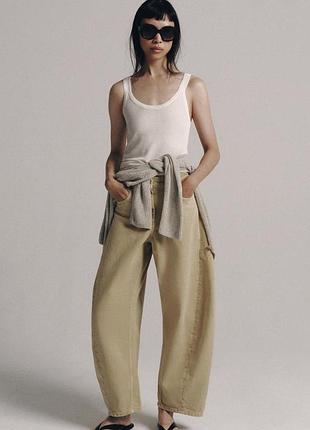 Джинси жіночі ankle balloon пісочні zara new