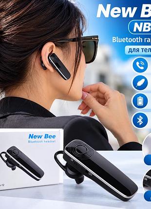Бездротова bluetooth-гарнітура new bee nb-12 з мікрофоном для телефону, чорна