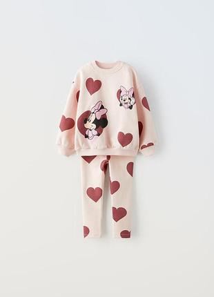 Повсякденний костюм для дівчинки zara рожевий з принтом, 5 років, бавовна