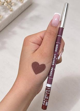 Кремовый карандаш для губ wood lipliner pencil, оттенок №18.
