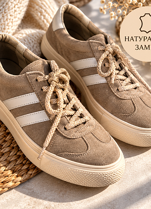Женские casual sneakers из  натуральной замши / lifestyle кеды 40 р.