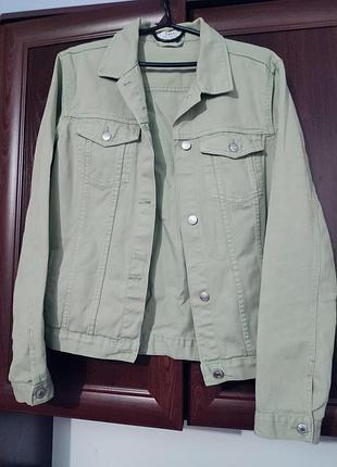 Джинсова куртка dorothy perkins tall (р. 42 / xl), оливкова / фісташкова