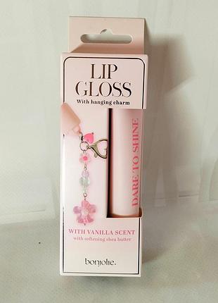 Детский блеск для губ с брелком lip gloss bonjolie 15мл.