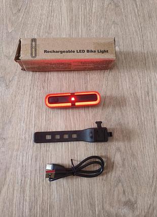 Задний велосипедный фонарь led аккумуляторный usb (задняя габаритная фара / стоп-сигнал)