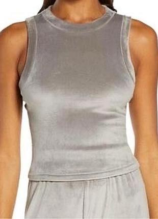 Skims velour crew neck tank в сером оттенке.майка топ