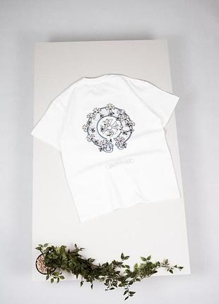 Футболка chrome hearts кольоровий хрест біла