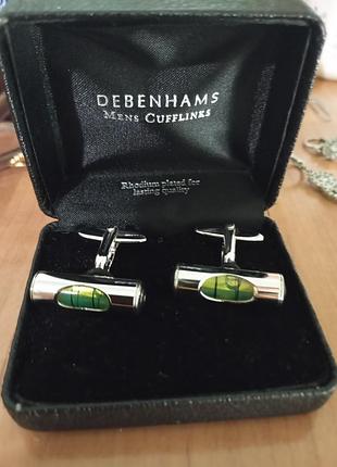 Запонки чоловічі debenhams сріблясті в коробці рідній