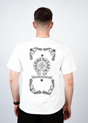 Футболка chrome hearts квадрат позаду біла