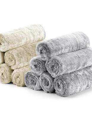 Coral fleece рушник з мікрофібри для сушіння авто 40х40 см 12 шт сірий + беж fantasti clean (ftclgshr1616cmgy)