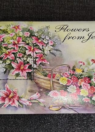1998 рік колекційний поштовий блок «flowers from jersey»