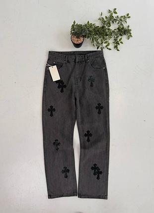 Джинсы chrome hearts черные