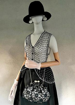 Винтаж, ажурная блуза из бисера,hand made