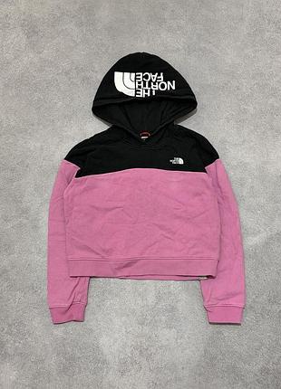Укорочене худі the north face cropped colorblock logo hoodie