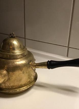Антикваріат: латунний чайник з ручкою, 1 літр