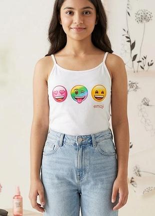 Майка біла з принтом emoji 140 см