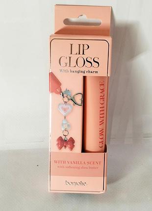 Детский блеск для губ с брелком lip gloss bonjolie 15мл.