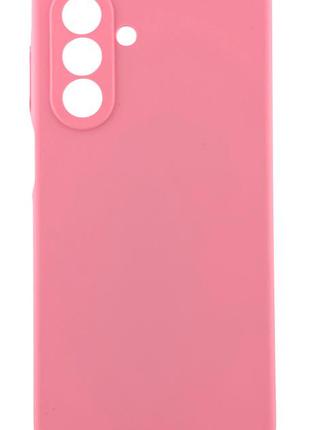 Чехол silicone cover для телефона samsung galaxy a18 / a185 бампер с микрофиброй светло-розовый