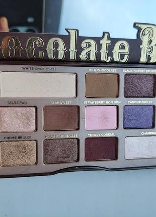 Палетка тіней too faced,  chocolate bar.