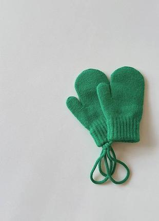 Рукавички детские, теплые рукавички для детей, на 2-5 лет зелений
