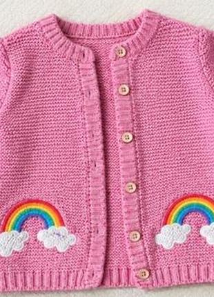 Дитяча вʼязана кофта з веселками 🌈