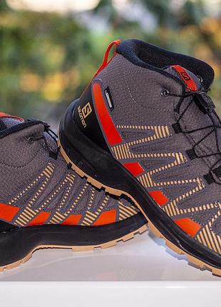 Ботинки треккинговые salomon xa pro v8 mid cswp 417285 grey/red/beige 37 р. оригинал