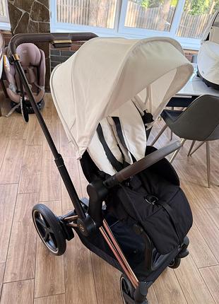 Коляска cybex e-priam white rosegold 5
