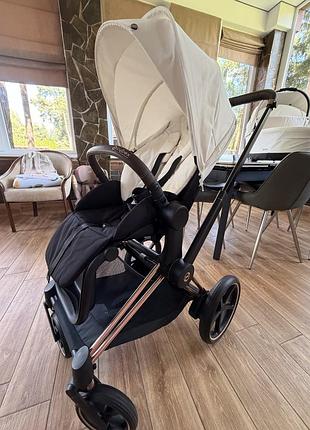 Коляска cybex e-priam white rosegold 7