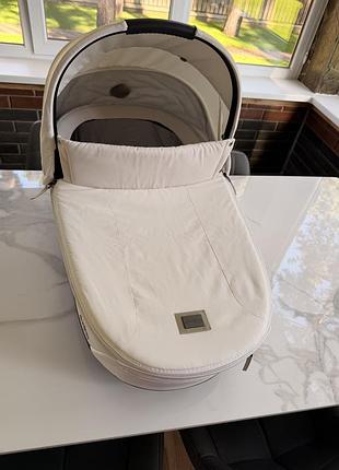 Коляска cybex e-priam white rosegold