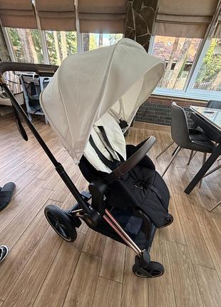 Коляска cybex e-priam white rosegold 10