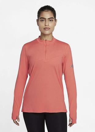 Лонгслів жіночий nike w nk element trail midlayer кораловий