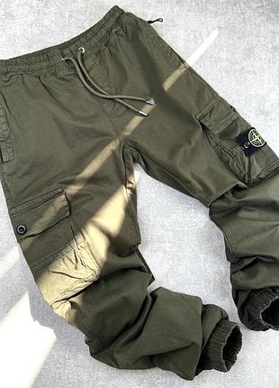 Чоловічі штани stone island в хакі кольорі
