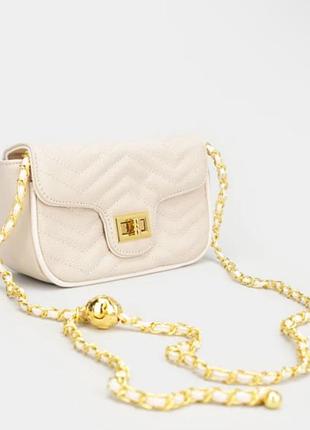 Сумка braska шкіра стьобана в стилі chanel