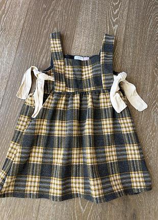 Сарафан для дівчинки zara в клітинку, 4-5 років, 110 см