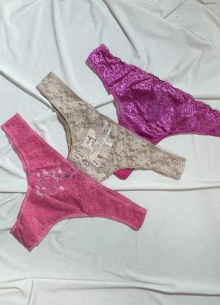 Трусики жіночі tezenis стринги мереживні, 3 шт.