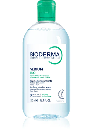 Мицеллярный вода bioderma sebium h2o micellaire solution 500ml