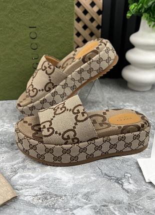 Gucci platform slide sandals maxi gg жіночі шльопанці сланці оригінал 38 eur